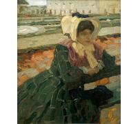PMEFGJDPE Famoso Impresiones de Lienzo Impresion Arte Pared l'abito verde di Leo Putz para la Decoración del Hogar de la Oficina 60x90cm