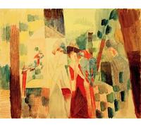 PMEFGJDPE Famoso Impresiones de Lienzo Impresion Arte Pared L'uomo e la donna ai pappagalli di August Macke para la Decoración del Hogar de la Oficina 60x90cm
