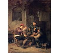PMEFGJDPE Famoso Impresiones de Lienzo Impresion Arte Pared Tre contadini in una locanda di Adriaen Van Ostade para la Decoración del Hogar de la Oficina 60x90cm