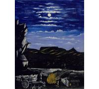 PMEFGJDPE Famoso Painting Cuadro Lienzos Fotos Collina di notte di Niko Pirosmani para la Decoración de la Sala de Estar 60x90cm