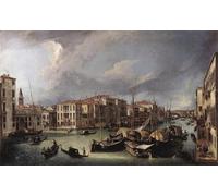 PMEFGJDPE Famoso Painting Cuadro Lienzos Fotos il Canalcon il Ponte di Rialto sullo sfondo del Canaletto para la Decoración de la Sala de Estar 60x90cm