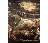 PMEFGJDPE Famoso Painting Cuadro Lienzos Fotos il Miracolo della Manna [particolare ] di Jacopo Robusti Tintoretto para la Decoración de la Sala de Estar 60x90cm
