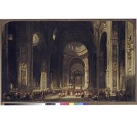 PMEFGJDPE Famoso Painting Cuadro Lienzos Fotos Interno della Basilica di San Pietro di David Roberts para la Decoración de la Sala de Estar 60x90cm