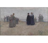PMEFGJDPE Famoso Painting Cuadro Lienzos Fotos la Passeggiata degli Orfani di Henri Eugene Augustin Le Sidaner para la Decoración de la Sala de Estar 60x90cm