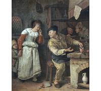 PMEFGJDPE Famoso Painting Cuadro Lienzos Fotos un orafo che scioglie i gioielli di una donna in presenza di un notaio di Jan Havickszoon Steen para la Decoración de la Sala de Estar 60x90cm