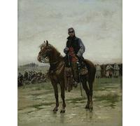 PMEFGJDPE Famoso Painting Cuadro Lienzos Fotos un ufficiale a cavallo di Jean Baptiste Edouard Detaille para la Decoración de la Sala de Estar 60x90cm