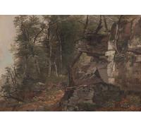 PMEFGJDPE Famoso Pared Decoración Arte Lienzo Imagen Alberi su una collina di Asher Brown Durand para Decoración de Paredes 60x90cm
