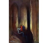 PMEFGJDPE Famoso Pared Decoración Arte Lienzo Imagen Caverna oscura di Hermann Hendrich para Decoración de Paredes 60x90cm