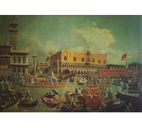 PMEFGJDPE Famoso Pared Decoración Arte Lienzo Imagen Départ Du Bucentaure Pour Les Fiançailles De di Antonio Canal para Decoración de Paredes 60x90cm