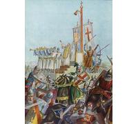 PMEFGJDPE Famoso Pared Decoración Arte Lienzo Imagen Guerra Usato in nella difesa di Milano contro Corrado II da Tancredi Scarpelli para Decoración de Paredes 60x90cm