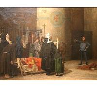PMEFGJDPE Famoso Pared Decoración Arte Lienzo Imagen i funerali di Guglielmo il Conquistatore di Jean Paul Laurens para Decoración de Paredes 60x90cm