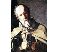 PMEFGJDPE Famoso Pared Decoración Arte Lienzo Imagen il suonatore di ghironda con il suo cane Particolare della testa di Georges De La Tour para Decoración de Paredes 60x90cm