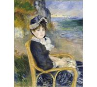 PMEFGJDPE Famoso Pared Decoración Arte Lienzo Imagen In riva al mare di Pierre Auguste Renoir para Decoración de Paredes 60x90cm