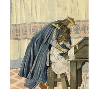 PMEFGJDPE Famoso Pared Decoración Arte Lienzo Imagen Re Carlo Magno educa un bambino e inventa la scuola in francia La sua storia raccontata para Decoración de Paredes 60x90cm