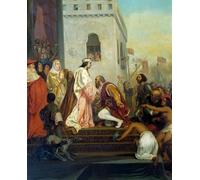 PMEFGJDPE Famoso Pared Decoración Arte Lienzo Imagen Ricezione di Cristoforo Colombo di Nicolas Robert Fleury para Decoración de Paredes 60x90cm