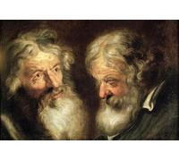 PMEFGJDPE Famoso Pared Decoración Arte Lienzo Imagen Teste di due vecchi di Jacob Jordaens para Decoración de Paredes 60x90cm