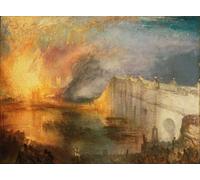 PMEFGJDPE Famoso Pared Decoración Arte Lienzo Imagen The Burning of the Houses of Lords e October By di Mallord William Turner para Decoración de Paredes 60x90cm