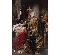 PMEFGJDPE Famoso Prints Sobre Lienzo Impresión de Carteles il Battesimo di Vajk di Gyula Benczúr para la Decoración del Hogar del Dormitorio 60x90cm