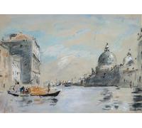 PMEFGJDPE Famoso Prints Sobre Lienzo Impresión de Carteles il Canale la Chiesa di Santa Maria della Salute di Hercules Brabazon Brabazon para la Decoración del Hogar del Dormitorio 60x90cm