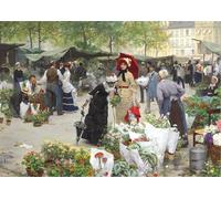 PMEFGJDPE Famoso Prints Sobre Lienzo Impresión de Carteles Il Mercato Dei Fiori Gabriel Gilbert para la Decoración del Hogar del Dormitorio 60x90cm