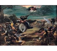 PMEFGJDPE Famoso Prints Sobre Lienzo Impresión de Carteles la Conversione sulla via di Damasco di Sigismondo Scarsellino para la Decoración del Hogar del Dormitorio 60x90cm