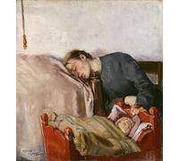 PMEFGJDPE Famoso Prints Sobre Lienzo Impresión de Carteles Madre e figlio di Christian Krohg para la Decoración del Hogar del Dormitorio 60x90cm