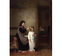 PMEFGJDPE Famoso Prints Sobre Lienzo Impresión de Carteles Pronto per andare a letto di Frederick Daniel Hardy para la Decoración del Hogar del Dormitorio 60x90cm