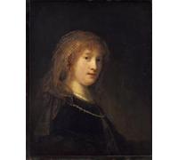 PMEFGJDPE Famoso Prints Sobre Lienzo Impresión de Carteles Saskia Van Uylenburgh la moglie dll'artistas di Rembrandt Van Rijn para la Decoración del Hogar del Dormitorio 60x90cm