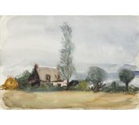 PMEFGJDPE Famoso Prints Sobre Lienzo Impresión de Carteles Studio di un cottage in una giornata grigia Sir George Clausen para la Decoración del Hogar del Dormitorio 60x90cm