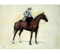 PMEFGJDPE Famoso Prints Sobre Lienzo Impresión de Carteles un Elegante Cavaliere che emerge in un disegno di Cecil Charles Windsor Aldin para la Decoración del Hogar del Dormitorio 60x90cm
