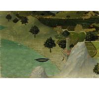 PMEFGJDPE Famoso Prints Sobre Lienzo Impresión de Carteles Veduta di un castello in a un lago di Ambrogio Lorenzetti para la Decoración del Hogar del Dormitorio 60x90cm