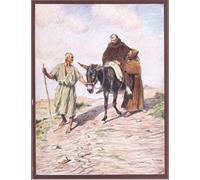 PMEFGJDPE Impresiones de Lienzo Impresion Arte Pared San Francesco che scende dal monte La Verna con Frate Leo After di Eugene Burnand para la Decoración del Hogar de la Oficina 60x90cm