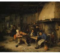 PMEFGJDPE Impresiones de Lienzo Impresion Arte Pared Suonatore di violino e contadini che bevono in una taverna di Adriaen Jansz Van Ostade para la Decoración del Hogar de la Oficina 60x90cm