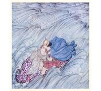 PMEFGJDPE Impresiones de Lienzo le onde di tutti i mondi sembravano vorticare davanti a loro in un enorme tappeto verde di Arthur Rackham para la Decoración del Hogar de la Oficina 60x90cm