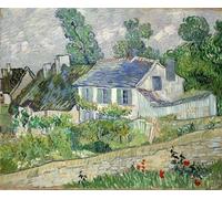 PMEFGJDPE Pinturas Famosas Cuadro Pared Lienzo Pintura Decorativa Case ad Auvers di Vincent Van Gogh para Decoraciones del Hogar 60x90cm