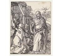 PMEFGJDPE Pinturas Famosas Cuadro Pared Lienzo Pintura Decorativa Cristo si congeda da sua madre di Albrecht Dürer para Decoraciones del Hogar 60x90cm