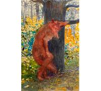 PMEFGJDPE Pinturas Famosas Cuadro Pared Lienzo Pintura Decorativa Demone di legno Il'ya Repin para Decoraciones del Hogar 60x90cm