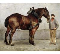 PMEFGJDPE Pinturas Famosas Cuadro Pared Lienzo Pintura Decorativa il cavallo da lavoro di Otto Bache para Decoraciones del Hogar 60x90cm