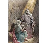 PMEFGJDPE Pinturas Famosas Cuadro Pared Lienzo Pintura Decorativa il profeta Jeremie che detta le sue profezie a Baruch di Gustave Dore para Decoraciones del Hogar 60x90cm