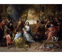 PMEFGJDPE Pinturas Famosas Cuadro Pared Lienzo Pintura Decorativa il Sacrificio di Ifigenia di Jan Havickszoon Steen para Decoraciones del Hogar 60x90cm