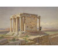 PMEFGJDPE Pinturas Famosas Cuadro Pared Lienzo Pintura Decorativa il Tempio di Atena Vista da nord-est di Carl Friedrich Heinrich para Decoraciones del Hogar 60x90cm