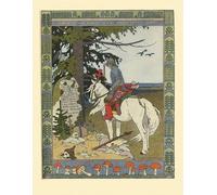 PMEFGJDPE Pinturas Famosas Cuadro Pared Lienzo Pintura Decorativa Illustrazione per il racconto di Ivan Tsarevich l'uccello di fuoco di Ivan Yakovlevich Bilibin para Decoraciones del Hogar 60x90cm