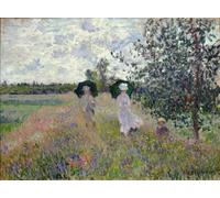 PMEFGJDPE Pinturas Famosas Cuadro Pared Lienzo Pintura Decorativa Passeggiata vicino ad Argenteuil di Claude Monet para Decoraciones del Hogar 60x90cm