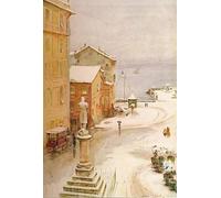 PMEFGJDPE Pinturas Famosas Cuadro Pared Lienzo Pintura Decorativa Piazza Mazzini Margherita di Walter Frederick Roofe Tyndale para Decoraciones del Hogar 60x90cm