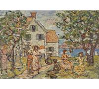 PMEFGJDPE Pinturas Famosas Cuadro Pared Lienzo Pintura Decorativa Spiaggia e due case di Maurice Brazil Prendergast para Decoraciones del Hogar 60x90cm