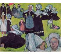PMEFGJDPE Pinturas Famosas Impresiones de Lienzo Impresion Arte Pared Bretoni in un campo o il perdono di Emile Bernard para la Decoración del Hogar de la Oficina 60x90cm
