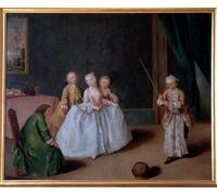 PMEFGJDPE Pinturas Famosas Impresiones de Lienzo Impresion Arte Pared il Gioco della Pentola di Pietro Longhi para la Decoración del Hogar de la Oficina 60x90cm