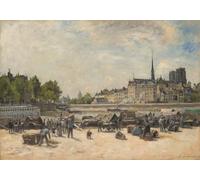 PMEFGJDPE Pinturas Famosas Impresiones de Lienzo Impresion Arte Pared il mercato della frutta di Stanislas Lépine para la Decoración del Hogar de la Oficina 60x90cm
