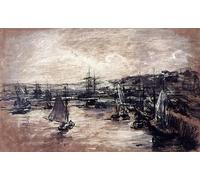 PMEFGJDPE Pinturas Famosas Impresiones de Lienzo Impresion Arte Pared il porto di Dunkerque para la Decoración del Hogar de la Oficina 60x90cm