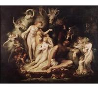 PMEFGJDPE Pinturas Famosas Impresiones de Lienzo Impresion Arte Pared il Risveglio di Titania di Henry Fuseli para la Decoración del Hogar de la Oficina 60x90cm